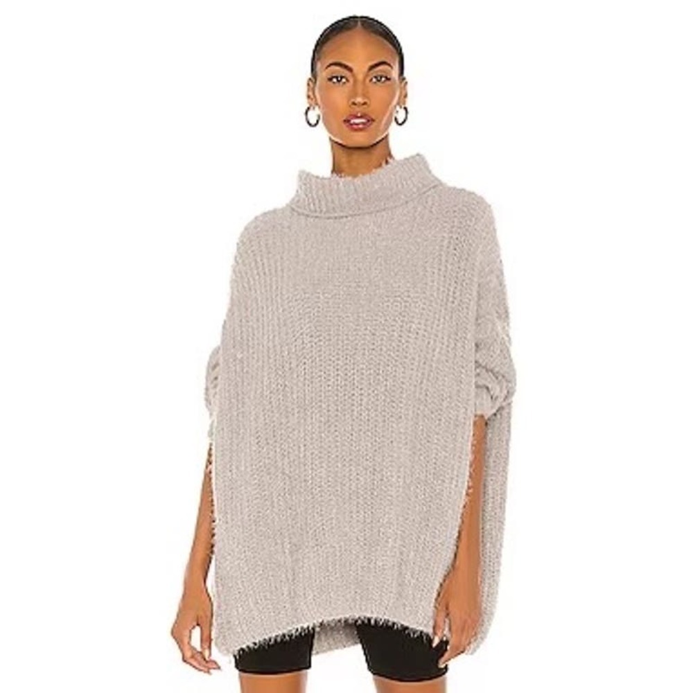 Free People Oasis Tunic Pullover in Silver Glass Combo
